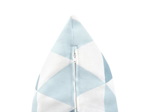 Utepute Blå og Hvit 40 x 70 cm Geometrisk Trekantmønster Hagepute Innendørs Utendørs