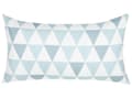 Miniatyrbilde 4 av 8: Sett med 2 utendørs puter blå hvit 40 x 70 cm geometrisk trekantmønster hageputer innendørs utendørs