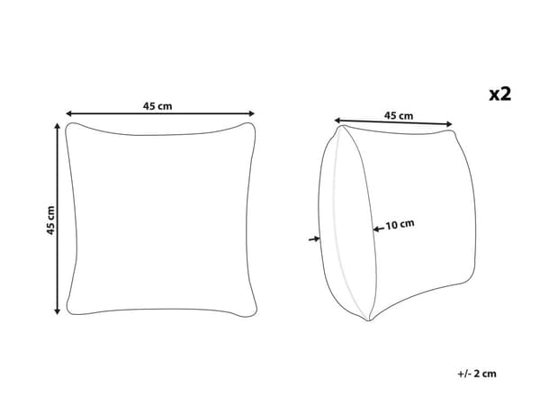 Sett med 2 Pynteputer Hvit polyester 45 x 45 cm glidelås Stue Soverom