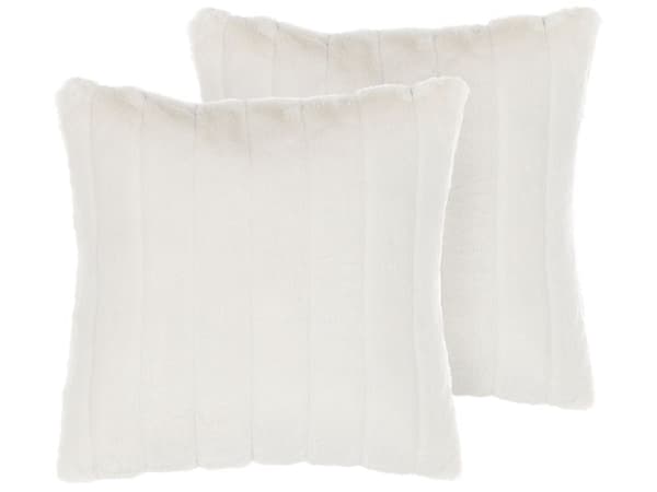 Sett med 2 Pynteputer Hvit polyester 45 x 45 cm glidelås Stue Soverom