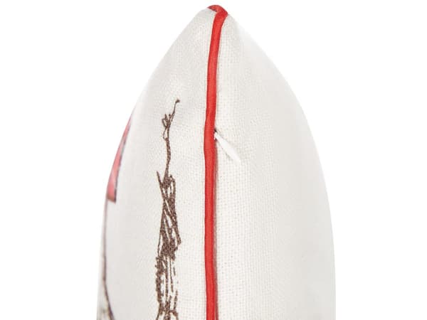 Pynteputer sett 2 stk hvit/rød 45 x 45 cm julemotiv reinsdyr