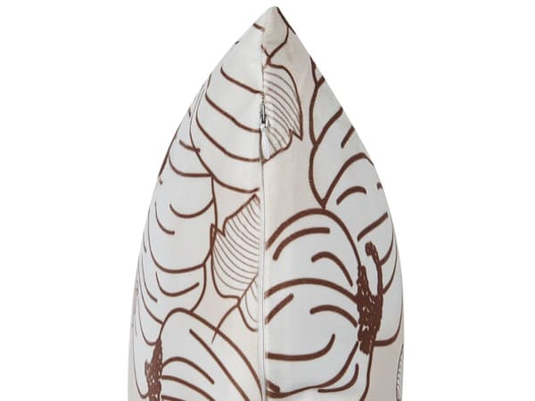 Pyntepute Beige Fløyel 45 x 45 cm Gresskarmotiv Moderne Minimalistisk Høst Dekorativt tilbehør