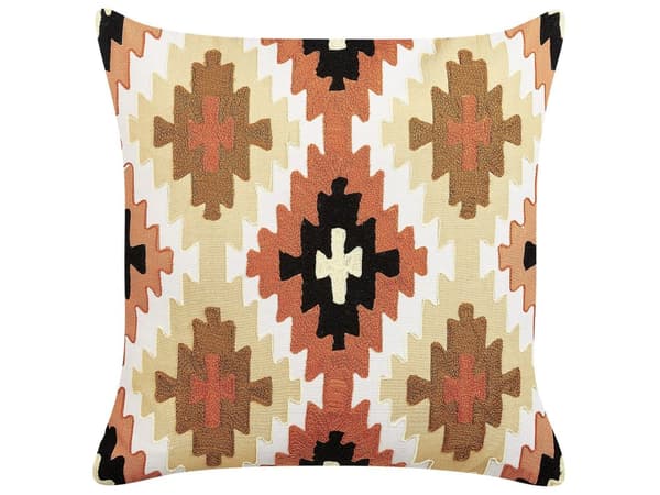 Pyntepute Flerfarget Bomull 50 x 50 cm Geometrisk mønster Håndlaget brodert avtagbart trekk med fyll boho-stil