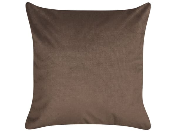 Sett med 2 Pynteputer Brun Fløyel 45 x 45 cm Ansiktsmotiv Glamour Dekor Tilbehør