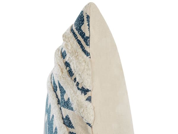 Sett med 2 Pynteputer Blå Beige Bomull 50 x 50 cm Geometrisk Mønster Folietrykk Boho Dekortilbehør