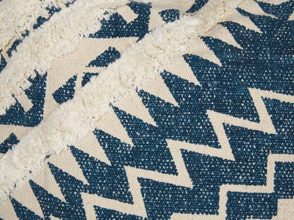 Sett med 2 Pynteputer Blå Beige Bomull 50 x 50 cm Geometrisk Mønster Folietrykk Boho Dekortilbehør