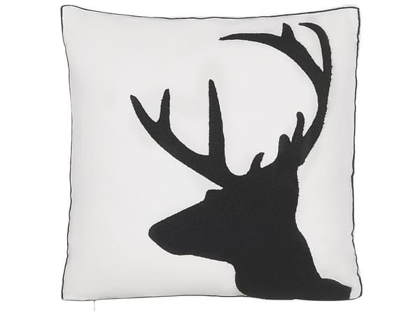 Pynteputer sett 2 stk svart/hvit 45 x 45 cm julemotiv reinsdyr
