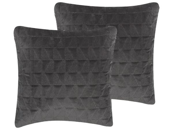 Sett med 2 puter grå geometrisk mønster bomull 45x45 cm dekorativt tilbehør stue soverom