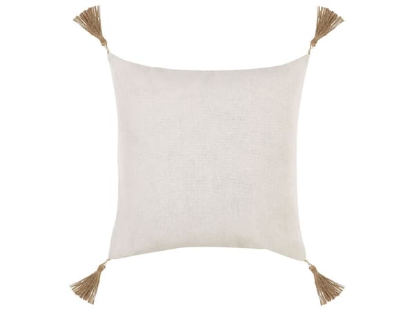 Sett med 2 Dekorative Puter Hvit Blonder Blomstermotiv 45 x 45 cm med dusker Dekortilbehør
