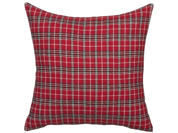 Sett med 2 pynteputer rød reinsdyr rutete 45 x 45 cm julemønster