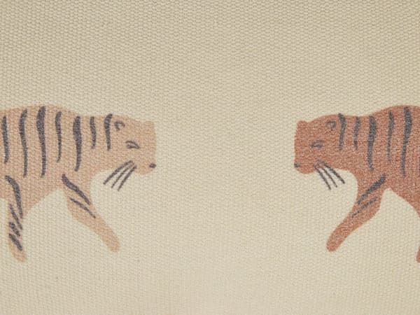 Sett med 2 Pynteputer Beige 30 x 50 cm Tiger Motiv Dekorative Puter Moderne Boho