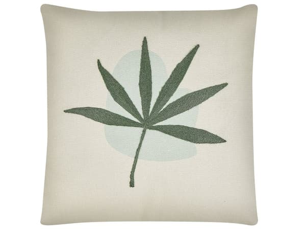 Sett med 2 pynteputer Grønn Polyester Bomull 45 x 45 cm Broderte blader Dekorasjon Tilbehør Stue Soverom Tradisjonell stil Boho