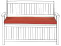Miniatyrbilde 1 av 6: Utendørs Sittepute Rød Polyester Vannbestandig Benkpute 45 x 108 cm Hage