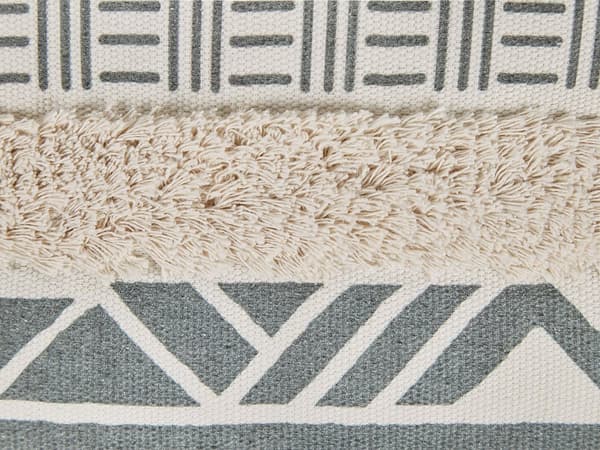 Sett med 2 Pynteputer Grå Polyester Bomull 45 x 45 cm Boho Geometrisk Mønster Frynser Stue Soverom