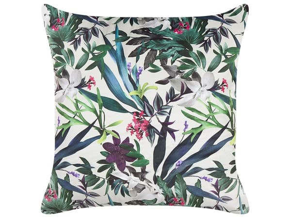 Prydnadskudde Grön Sammet 45 x 45 cm Lövmönster Bohemisk Dekor Tillbehör