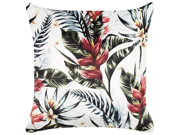 Prydnadskudde Grön och Röd Sammet 45 x 45 cm Lövmönster Bohemisk Dekor Tillbehör