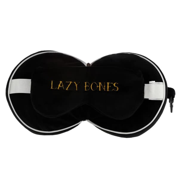 Lazy Bones Skull Relaxeazzz Plush Round Travel Pillow & Eye Mask Set