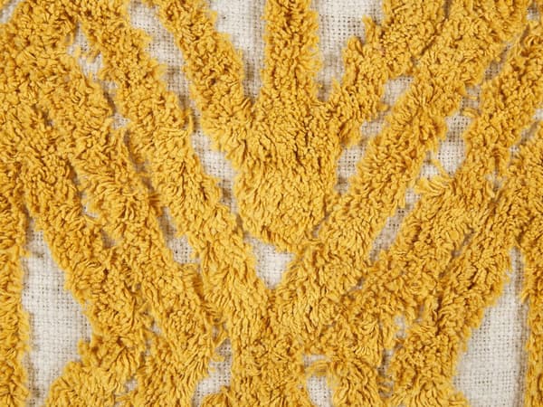 Prydnadskuddar Gul Bomull 45 x 45 cm Geometriskt Mönster Tuftade Broderade Avtagbara Kuddfodral med Fyllning Bohemisk Stil