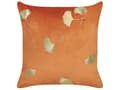 Miniatyrbild 4 av 7: Set med 2 Prydnadskuddar Orange Sammet 45 x 45 cm Bladtryck Guld Folietryck Glamour Dekortillbehör
