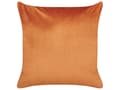Miniatyrbild 5 av 7: Set med 2 Prydnadskuddar Orange Sammet 45 x 45 cm Bladtryck Guld Folietryck Glamour Dekortillbehör