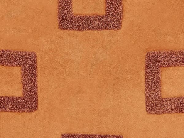 Set med 2 Prydnadskuddar Orange Sammet 45 x 45 cm Geometriskt Mönster Glamour Dekortillbehör