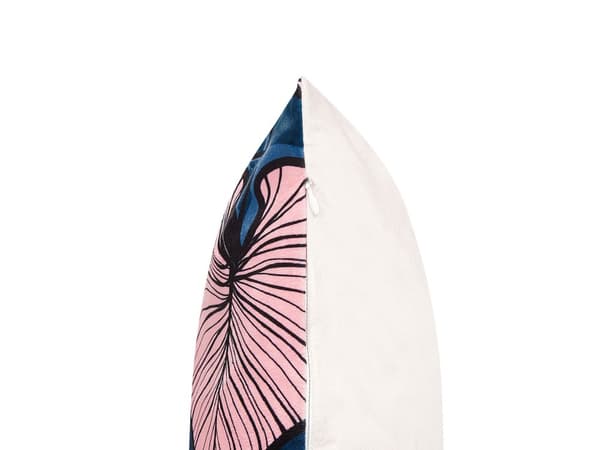 Sett med 2 pynteputer Blå Rosa Fløyel 45 x 45 cm Bladmønster Dekorasjon Tilbehør Glamour Stue Soverom