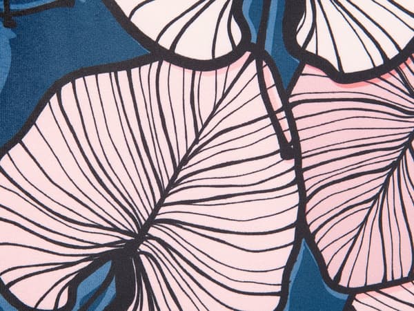 Sett med 2 pynteputer Blå Rosa Fløyel 45 x 45 cm Bladmønster Dekorasjon Tilbehør Glamour Stue Soverom