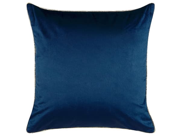 Sett med 2 pynteputer Blå Gull Fløyel 45 x 45 cm Ansiktsmotiv Dekorasjon Tilbehør Stue Soverom