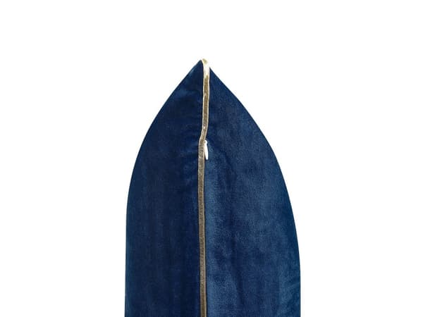 Sett med 2 pynteputer Blå Gull Fløyel 45 x 45 cm Ansiktsmotiv Dekorasjon Tilbehør Stue Soverom