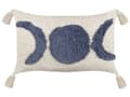 Miniatyrbild 4 av 7: Set med 2 Prydnadskuddar Grå Bomull 35 x 55 cm Broderat Mönster med Tofsar Boho Inredningstillbehör