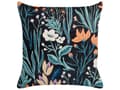 Miniatyrbild 4 av 7: Set med 2 Dekorativa Kuddar Svart Grön Bomull 45 x 45 cm Sammet Blommigt Motiv Fransar Modern Glamour Dekor