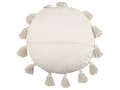 Miniatyrbild 5 av 7: Set med 2 Dekorativa Kuddar Beige Bomull 45 cm Rund med Tofsar Modern Bohemisk Dekor Tillbehör