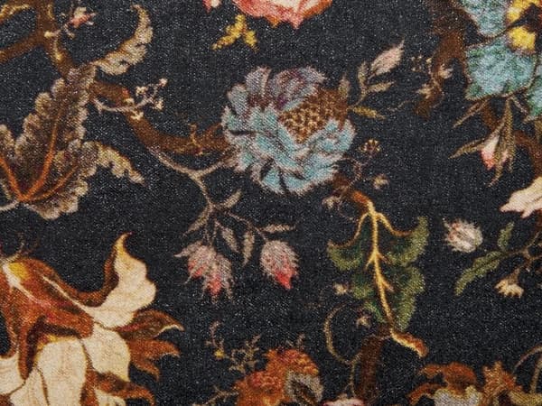 Dekorativ Kudde Flerfärgad Bomull 45 x 45 cm Sammet Blommigt Motiv Fransar Modern Glamour Dekor