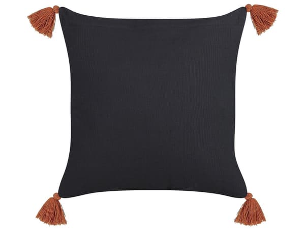 Set med 2 Dekorativa Kuddar Flerfärgad Bomull 45 x 45 cm Sammet Blommigt Motiv Fransar Modern Glamour Dekor