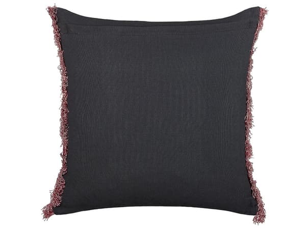 Set med 2 Dekorativa Kuddar Flerfärgad Bomull 45 x 45 cm Sammet Blommigt Motiv Fransar Modern Glamour Dekor