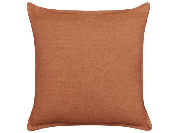 Sett med 2 pynteputer Oransje Lin 45 x 45 cm Ensfarget Dekorasjon Tilbehør Moderne Stue Soverom