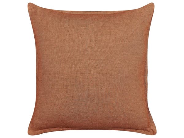 Sett med 2 pynteputer Oransje Lin 45 x 45 cm Ensfarget Dekorasjon Tilbehør Moderne Stue Soverom