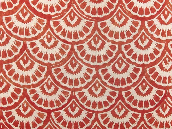 Dekorativ Kudde Röd Creme Bomull Geometriskt Mönster 45 x 45 cm Retro Design Dekor Tillbehör