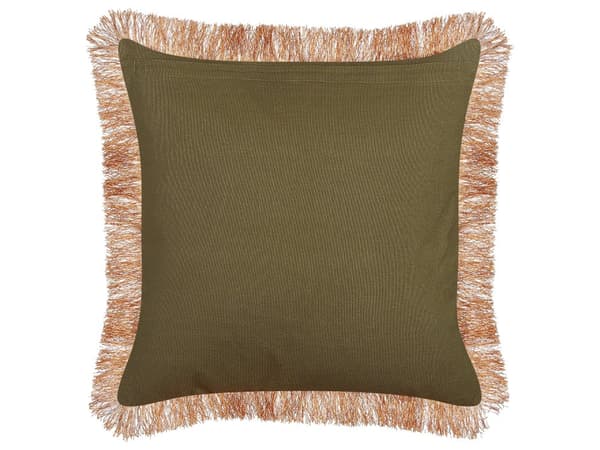 Sett med 2 pynteputer Oransje Blå Fløyel Bomull 45 x 45 cm Blomstermønster Frynser Dekorasjon Tilbehør Moderne Glamour