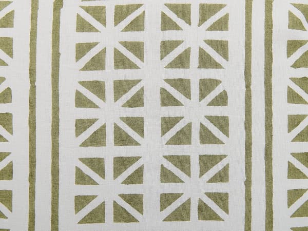 Set med 2 Prydnadskuddar Grön och Vit 45 x 45 cm Handblockstryck Avtagbara Fodral Dragkedja Bohemiskt Mönster