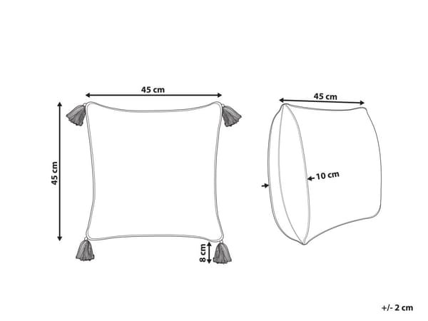 Prydnadskudde Grön och Vit 45 x 45 cm Handblockstryck Avtagbart Fodral Dragkedja Bohemiskt Mönster