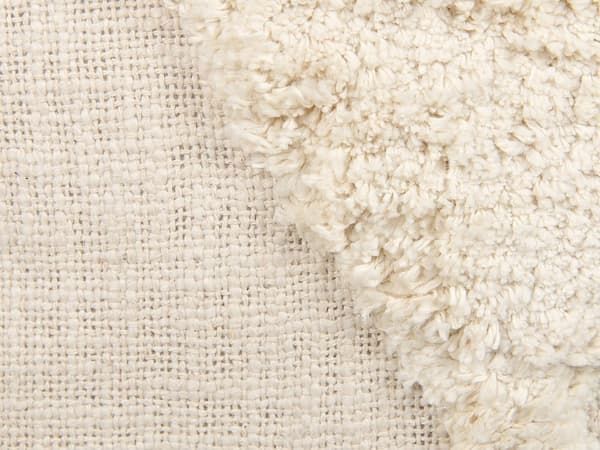 Prydnadskudde Ljusbeige Bomull 45 x 45 cm Geometriskt Mönster Tofsar Avtagbart Överdrag med Fyllning Boho Stil Vardagsrum