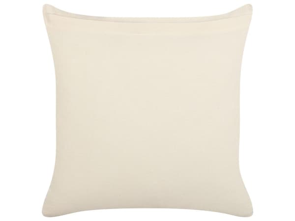 Sett med 2 Pynteputer Beige Svart Bomull 45 x 45 cm Geometrisk Mønster Blokktrykt Boho Dekortilbehør Glidelås
