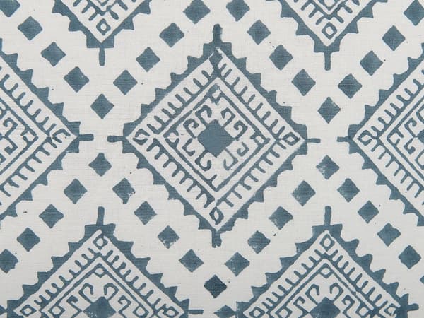 Pyntepute Blå Hvit Bomull 45 x 45 cm Geometrisk Mønster Blokktrykt Boho Dekortilbehør