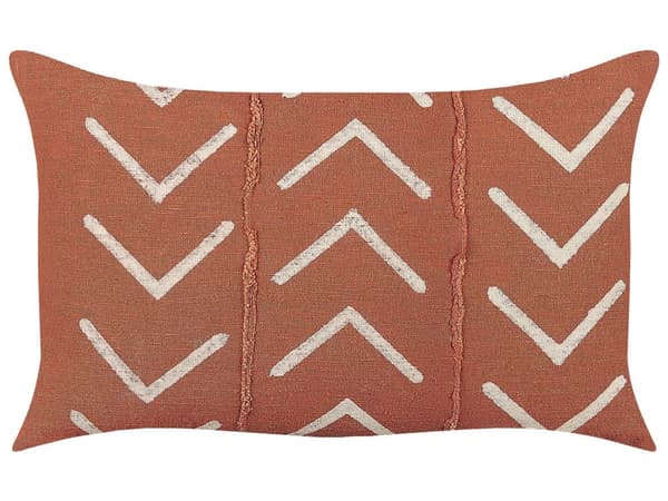 Pyntepute Oransje Bomull 35 x 55 cm Geometrisk Mønster Folietrykk Boho Dekortilbehør