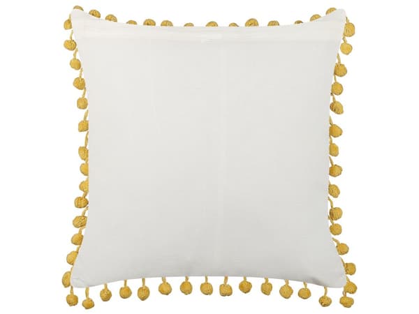 Pyntepute Gul Bomull 45 x 45 cm Geometrisk Mønster Folietrykk Boho Dekortilbehør