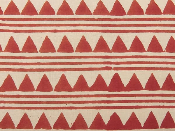 Pyntepute Rød Beige Bomull 45 x 45 cm Geometrisk Mønster Dusker Blokktrykt Boho Dekortilbehør