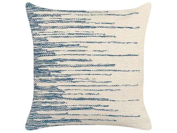 Set med 2 Dekorativa Kuddar Beige och Blå Bomull 45 x 45 cm Bohemisk Design Dekor Tillbehör