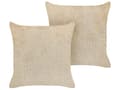Miniatyrbild 1 av 6: Set med 2 Dekorativa Kuddar Beige Polyester 45 x 45 cm Bohemisk Design Dekor Tillbehör