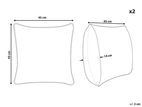 Set med 2 Dekorativa Kuddar Vinröd Polyester 45 x 45 cm Bohemisk Design Dekor Tillbehör